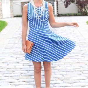 Vineyard Vines Stripe Fit & Flare Sleeveless Dress
